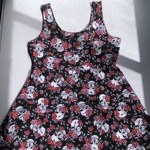 Torrid floral skull skater dress.